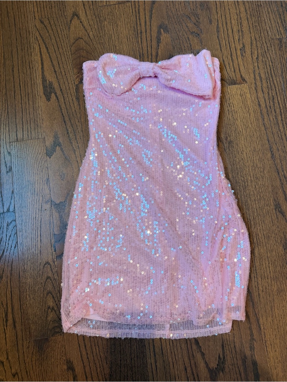 Lucy In The Sky Sz S Pink Sequin Bow Dress-worn once